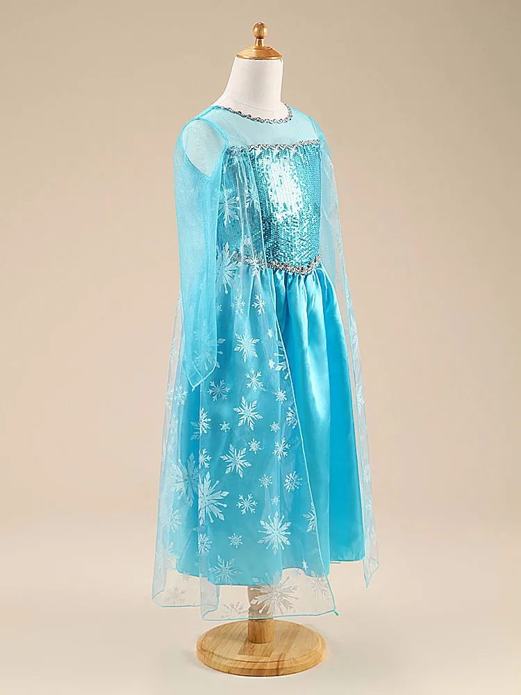 Warm Girls Winter Dress Full Sleeves Elsa Dress Princess Cosplay Costume Halloween Anna Dresses Kids Dresses For Girls Clothing