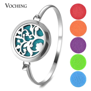 

10pcs/lot Essential Oil Diffuser Locket Bracelet 316L Stainless Steel Aroma Bangle 2 Styles With Free Felt Oil Pads VA-563*10