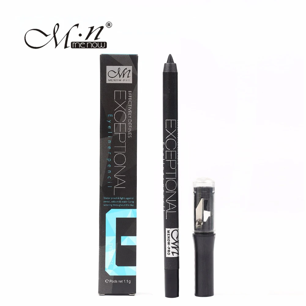 

Menow Black Eyeliner Pencil with Sharpener Crayon Pen Stick Waterproof Eye Liner Professional Beauty Makeup Cosmetic P14004