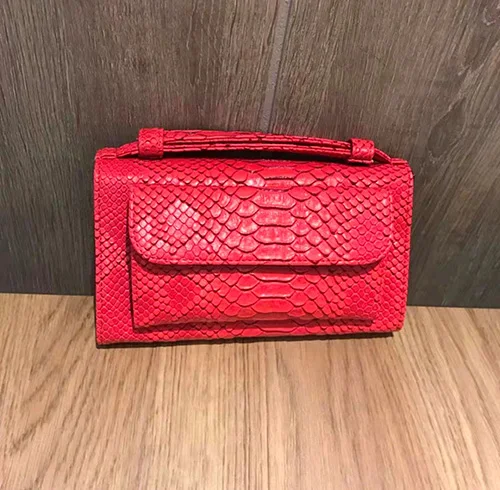 Бумажник под крокодиловую кожу для девочек, модная сумка через плечо из кожи питона для женщин, сумки на бретельках - Цвет: Red