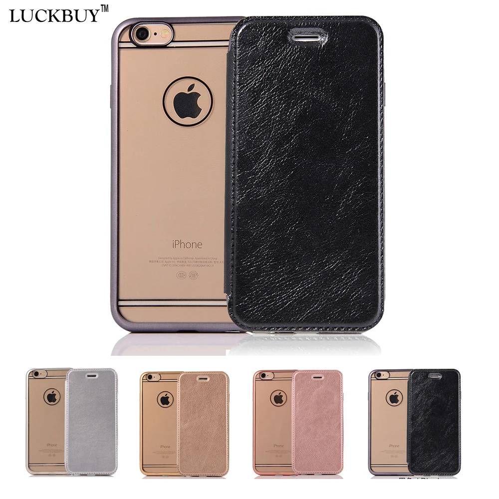 

LUCKBUY 4 Colors Flip PU Leather Phone Case for iPhone 7 7 Plus 6 6s 4.7" 6 Plus 6s Plus 5.5" 5 5S Ultra Thin Protective Cover