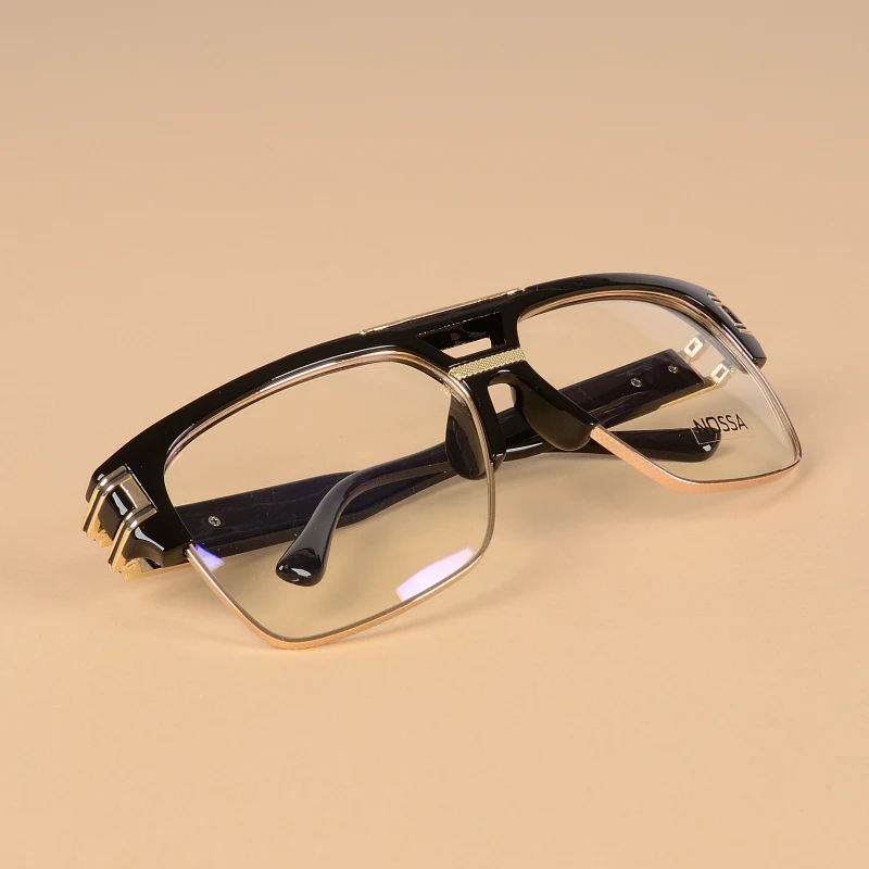 

Cool Personality Big Frame Glasses Women Clear Lens Spectacles Stylish Individuality Optical Glasses Men Trendy Metal Glasses