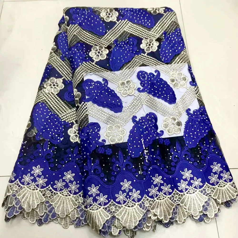 

Fashioned French Lace Fabric Wedding High Quality African Tulle Lace Fabric 5Yard Embroidered Tulle Lace fabric