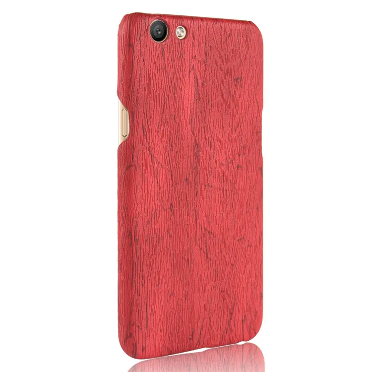 subin New arrival For Oppo F3 Case Vintage Wood PU Leather PC hard Protective shell Cover For Oppo F3 Phone Cases - Цвет: red