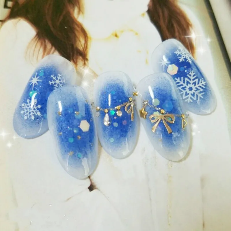 30 шт Серебряная Снежинка для ногтей украшение зимние милые ногти аксессуары блестящие снежные принадлежности для ногтей амулеты дизайн маникюра