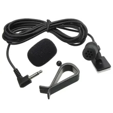 3.5mm Jack Plug Mono Mic Áudio Do Carro Mini Microfone Portátil Clip-on Microfone de Lapela Com Fio Externo Para Auto DVD Rádio