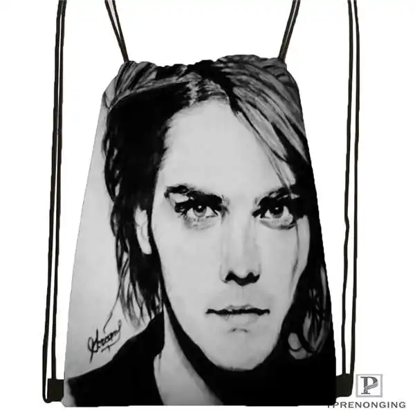 Drawstring Backpack Custom its_my_chemical_romance@ 01-походная сумка на шнурке Cute Daypack Kids Satchel(черная спинка) 31x40 cm#180611-03-110 - Цвет: Drawstring Backpack