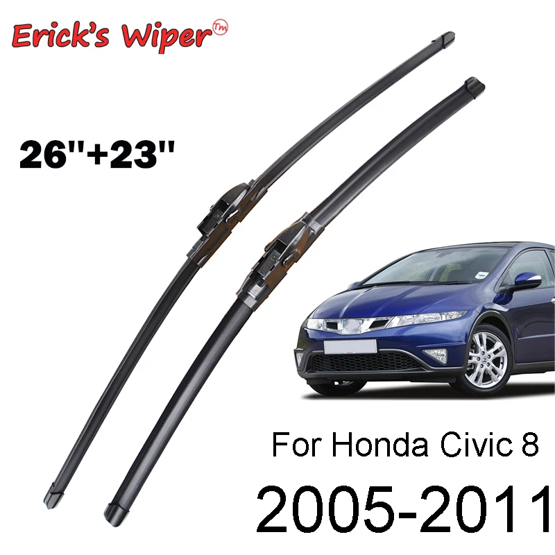 As lâminas de limpador dianteiras do limpador de erick para honda civic 8 europeu hatchback pára-brisas janela dianteira 26