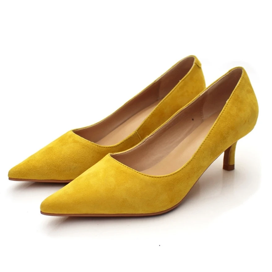 

2017 A variety of colors 5 cm high heels Genuine leather Women pumps Sexy party Fashion chaussure shoes Woman Size 34-39 XJ010-2