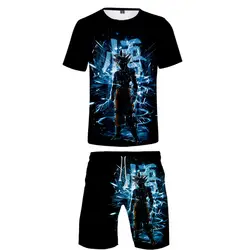 Dragon Ball Супер 3D печатных женщин/мужчин комплект из двух предметов модная летняя футболка + шорты 2019 Новое поступление повседневная Уличная