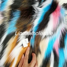 Ткань искусственный мех, жаккардовый плюш многоцветный лисий мех Радужная плюшевая ткань, ткани для пэчворка, войлочная ткань