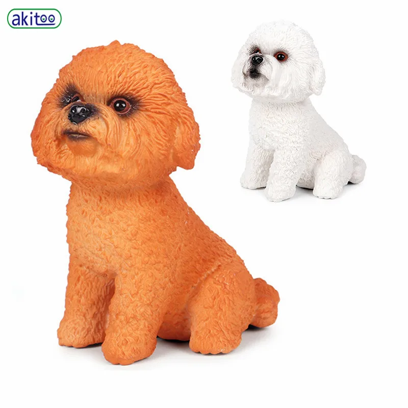 

akitoo Child simulation solid pet dog dog model toy poodle curl dog Teddy dog poodle #827