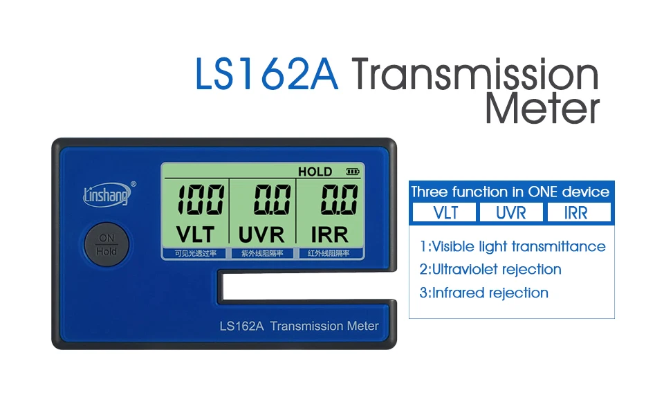 Пленка для окна автомобиля Трансмиссия метр, измеритель затенённости окна, LS162A снят стеклянный тестер, УФ ИК измеритель отклонения, тонированные тестер