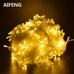AIFENG нарусветодио дный жные рождественские светодиодные гирлянды 100 м 20 м 10 м 5 м Luces Decoracion fairy light Праздничные огни освещение Дерево гирлянда