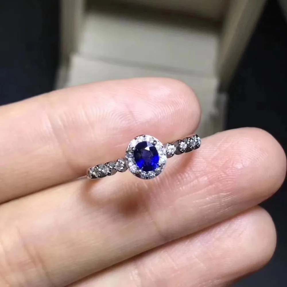 Natural sapphire Ring 925 sterling silver inlaid Natural sapphire ring 4*5mm High quality For Men or Woman цена Natural sapphire Ring 925 sterling silver inlaid Natural sapphire ring 4*5mm High quality For Men or Woman цены онлайн