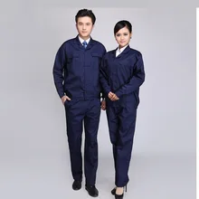 10 комплектов-рубашка и штаны) чистого цвета мужские с длинными рукавами смокинг костюм машинное оборудование заводское обслуживание зимняя Рабочая защитная одежда Униформа