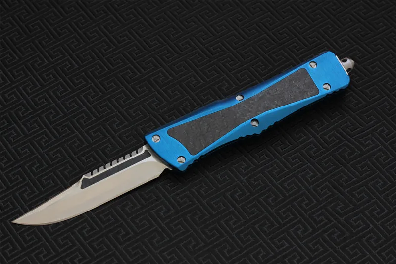 Лезвие ножа VESPA: S35VN(T/E, S/E) StoneWash, Ручка: алюминий+ TC4+ CF, ножи для выживания на природе EDC инструменты - Цвет: Blue A
