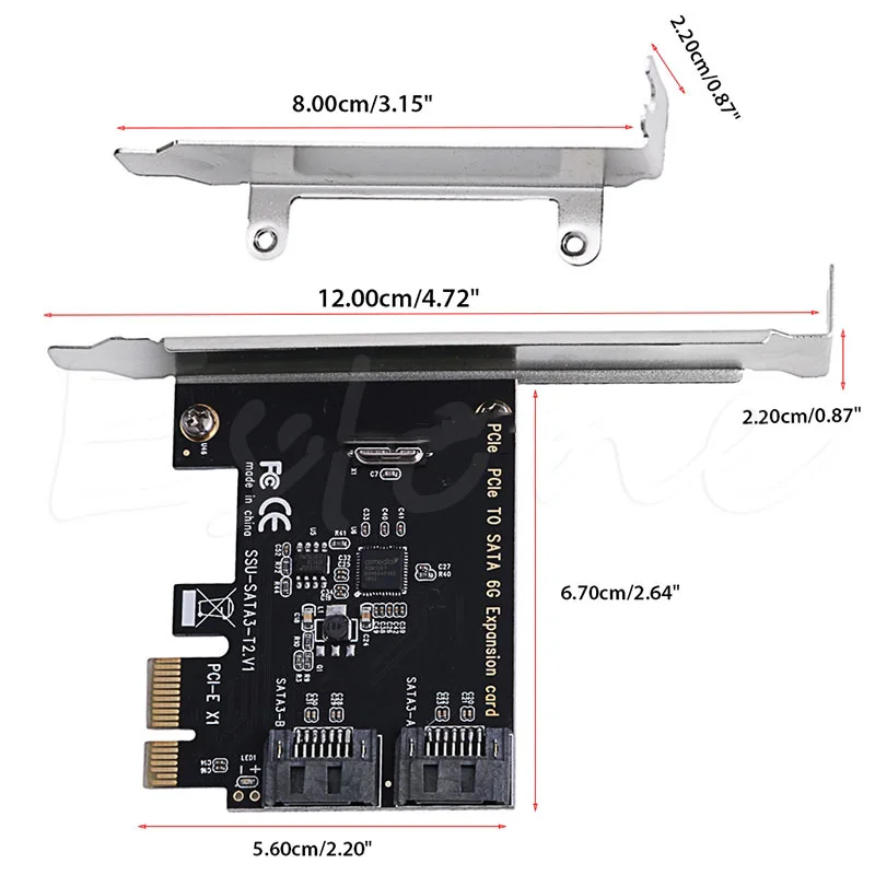 PCIE PCI Express к SATA3.0 2-port SATA III 6G плата адаптера контроллера расширения