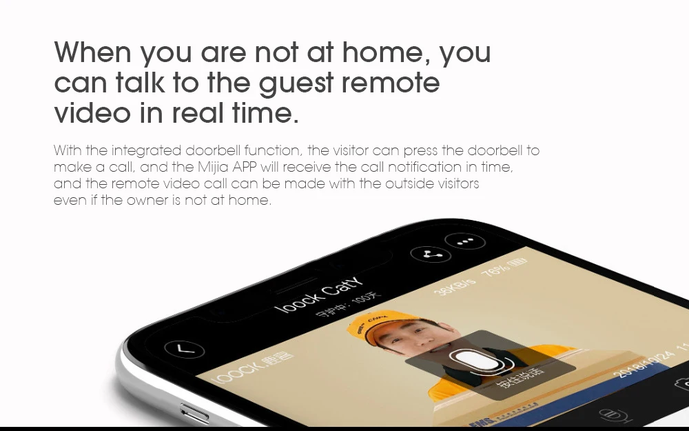 Xiaomi Loock умный дверной звонок CatY Cat Eye 720P камера ночного видения 7 дюймов экран AI распознавание лица умный будильник Mijia управление приложением