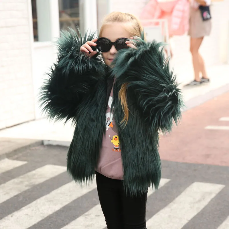 

2018 New Winter Children Fur Coat Qualities Baby Fur Jacket Girl Fashion Outerwear Kids Coats Cool Toddler Girl Jacket Clothing