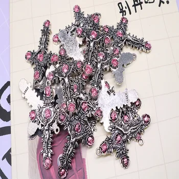 

Christian cross amulet rosary cross jewelry. Catholic Rose Rosary Cross Jewelry