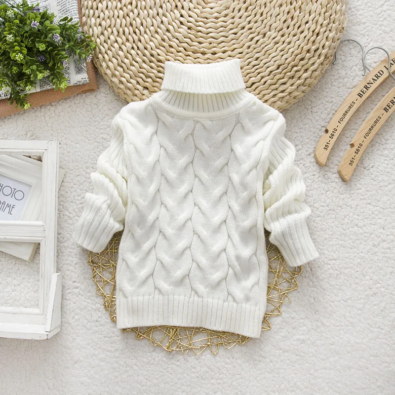 Baby boys sweater autumn winter newborn girls cotton thick velvet long sleeve tops for bebe boys toddler casual clothing - Цвет: wide twist white