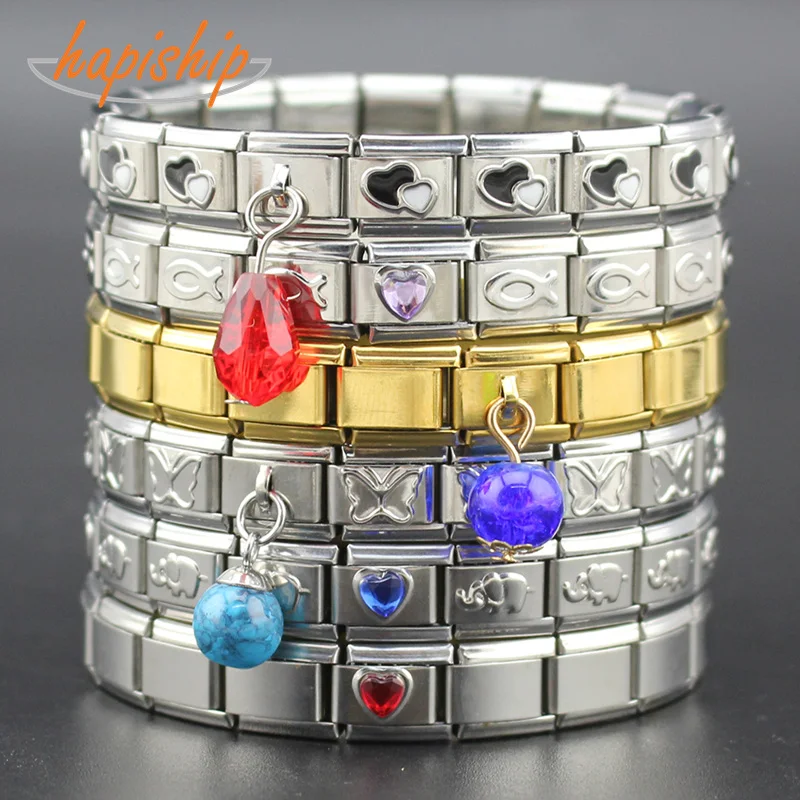 

Hapiship Men Women's Jewelry Stainless Steel Heart Flower Butterfly Charm Bracelet Bangle Girlfriend Lover Wife Best Gift G070