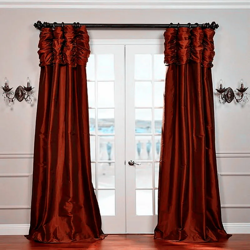 Роскошные шторы для роскошного окна комнаты, индивидуальные готовые оконные шторы/шторы для гостиной/спальни, одноцветная панель - Цвет: Burgundy