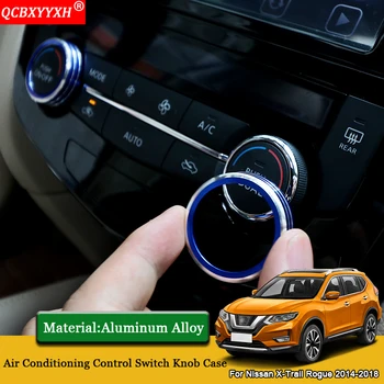 

QCBXYYXH Car Styling Air Conditioning Control Switch Knob Ring Case Sequins Auto Accessories For Nissan X-Trail Rogue 2014-2018