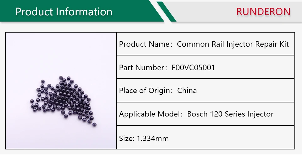 F00VC05001 керамический стальной Шар Черный Размер 1,34 мм для Bosch 0445 серии 120 инжектор общей топливной системы F00VC99002