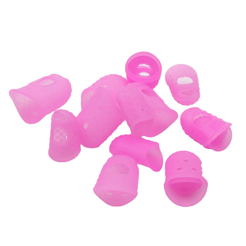 15Pcs Silicone Finger sleeve Slip Anti-scalding Needle Flip Book Money Playing Piano Thimble Tip Hollowed Out Breathable Freely