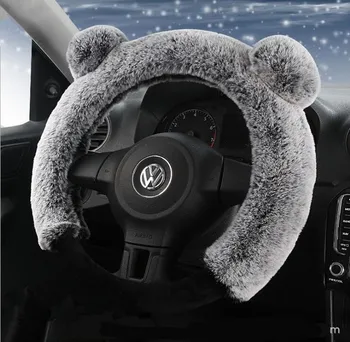 

New Universal Winter Cartoon Steering Wheel Cover Plush Fur Car Steering-Wheel Covers Auto Wheels Case Car Accessories