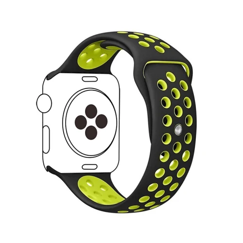 Спортивный силиконовый ремешок для apple watch группа 4 5 44 мм 40 мм, 42 мм, 38 мм, версия наручных часов iwatch, 5/4/3/2/1 ремень браслет резиновый ремешок для часов аксессуары - Цвет ремешка: black yellow 9