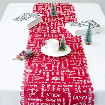 

Adeeing Christmas Table Cloth Xmas Snowflake Elk Letter Printed Banquet Party Dinner Mat Table Cover