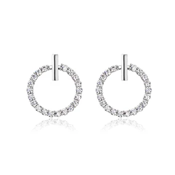 

LADYCHIC Classic Small Round Circle Stud Earrings for Women Girls Silver Color Zircon Earring Fashion Jewelry Gift LE1400