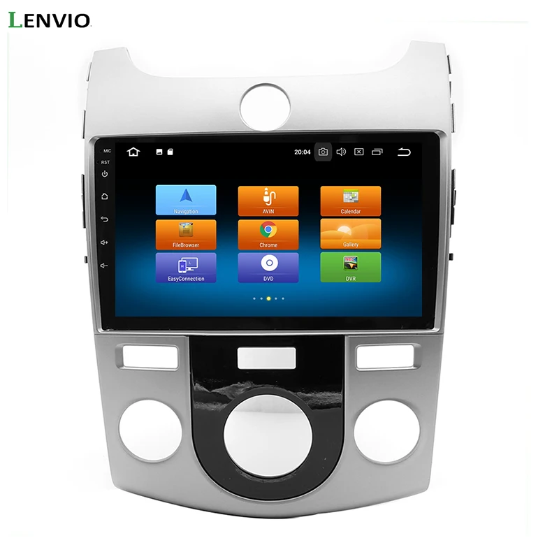 Sale Lenvio RAM 4G+32G Octa Core Android 8.0 CAR DVD GPS Navigation Player For KIA Cerato Forte 2008 2009 2010 2011 2012 Radio BT IPS 1