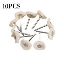 10 brosses rondes en tissu de polissage, roue blanche adaptée aux outils rotatifs Dremel, accessoires, outils rotatifs 25mm