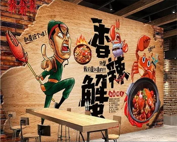 

beibehang3d wallpaper Custom wall sticker wood board crab catering tooling photo wallpaper background wallpapers for living room