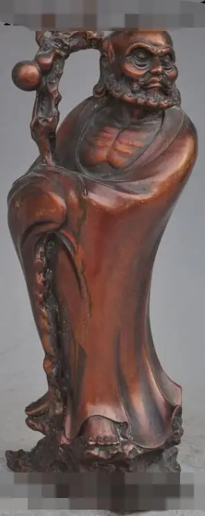 

S05691 10" Chinese Bronze Temple Arhat Dharma Damo Bodhidharma Buddha Ancestors Statue