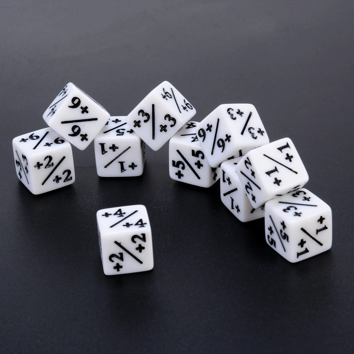 10pcs +1/+1 White Dice Counters Portable Digital Dices For Magic The Gathering & MTG Games Poker Bar Gambling Entertainment Tool