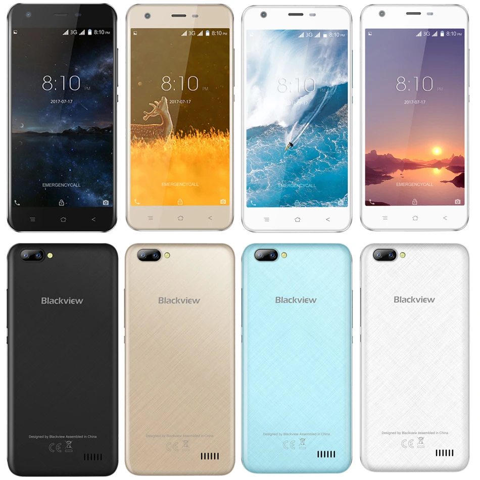 Blackview A7 смартфон с четырёхъядерным процессором MTK6580A ОЗУ 1 ГБ ПЗУ 8 3 камеры 3G WCDMA 2800