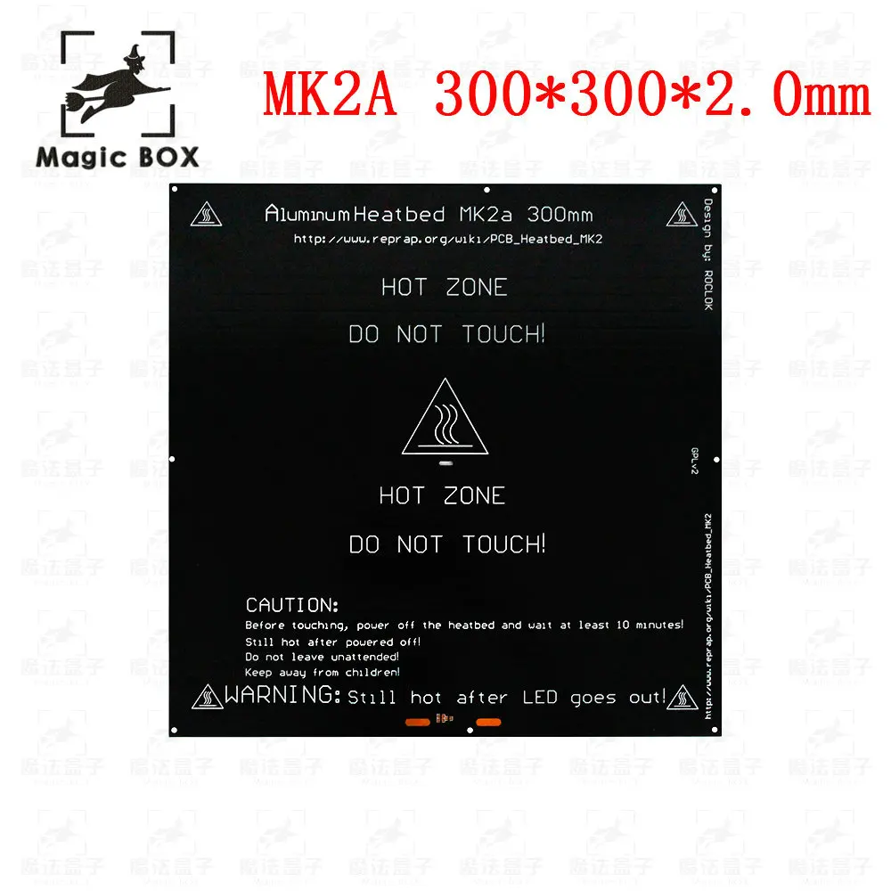 

3D printer heat bed MK2A 300*300*2.0mm 24v RepRap RAMPS 1.4 PCB Heat bed Hot Plate For & Mendel For 3D Printer parts MK2B