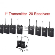 Беспроводная вспомогательная система для прослушивания гида s 20 приемников+ передатчик 1+ 20 наушников система перевода