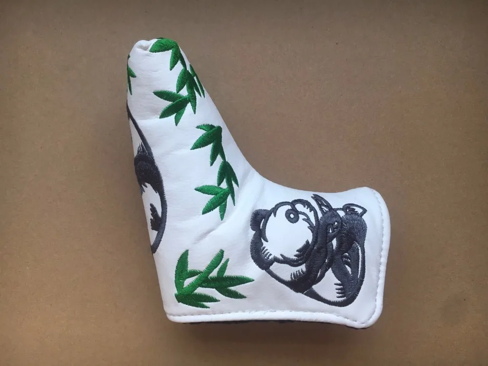 Panda Embroidery Golf Putter Headcover Animal Embroidery Blade Covers Chinese Style Golf Clubs Protector2