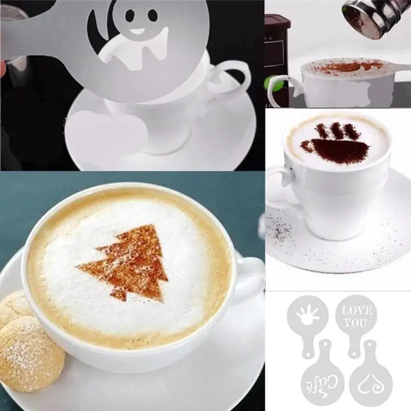 

Coffee Stencils Reusable DIY Plastic Cake Flower Coffee Spray Birthday Cake Mold Decorating Bakery Tools Drawing Templates