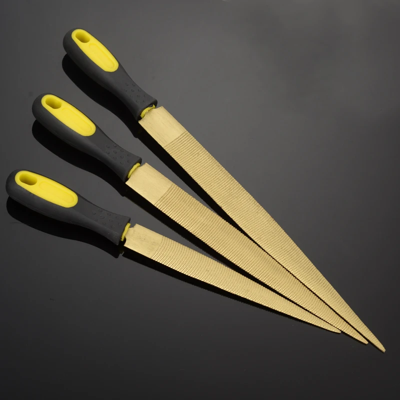 8" 10" 12" Golden Tapered Wood Rasp Bastard File with Rubber Handle
