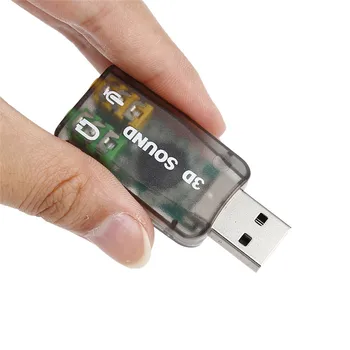 

Centechia 1 pcs 3D Audio Card USB 1.1 Mic/Speaker Adapter Surround Sound 7.1 CH for Laptop notebook
