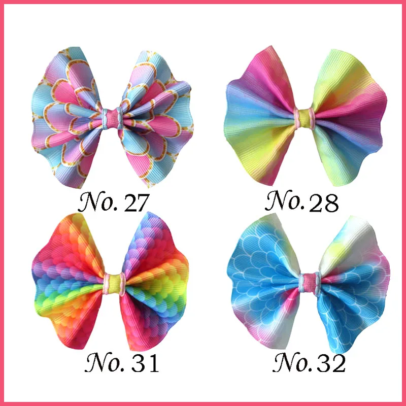 24 BLESSING Girl 3" Fan Hair Bow Clip Colorful Unicorn Accessories Wholesale 