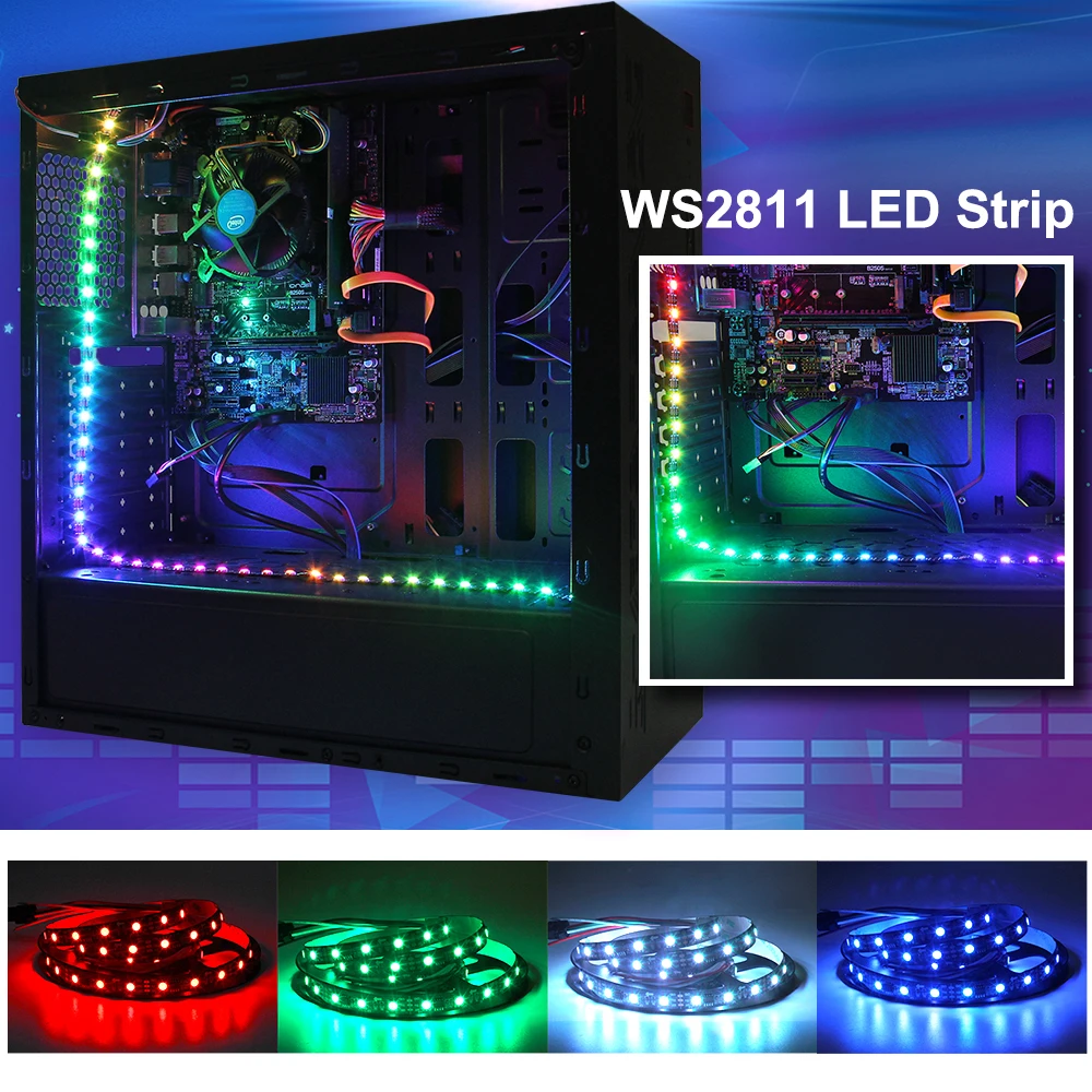 Светодиоды пк. Контроллер РГБ для ПК подсветки RGB. Ws2811 led strip. Блок РГБ подсветки.