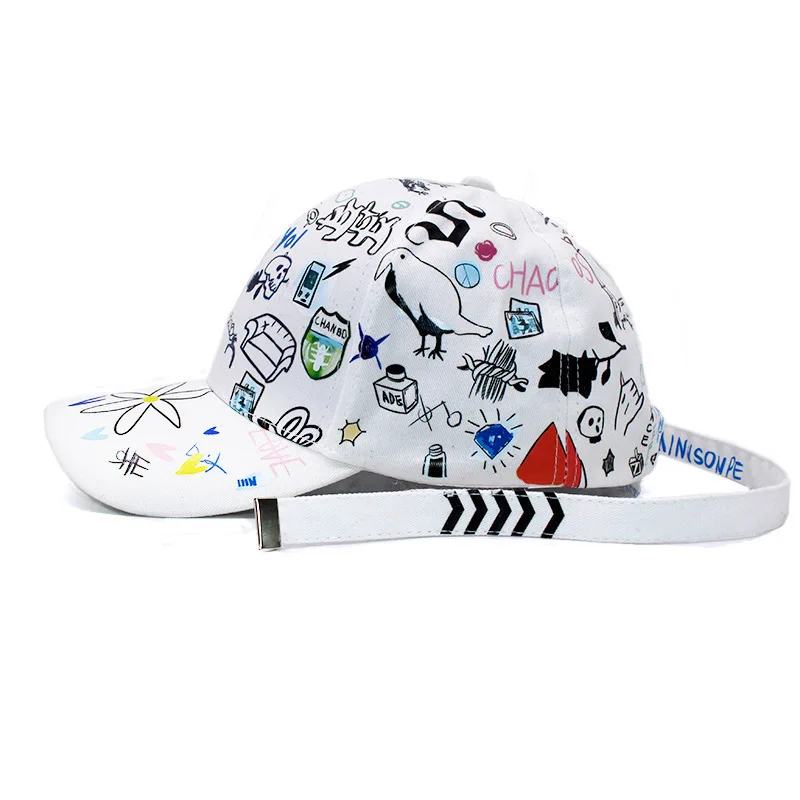 Ифэй KPOP моды BIGBANG GDragon Новая мода Граффити шляпа Бейсбол Кепки хип-хоп унисекс Casquette Gorras Snapback замши